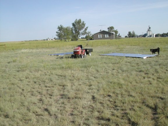 roof pieces in pasture
